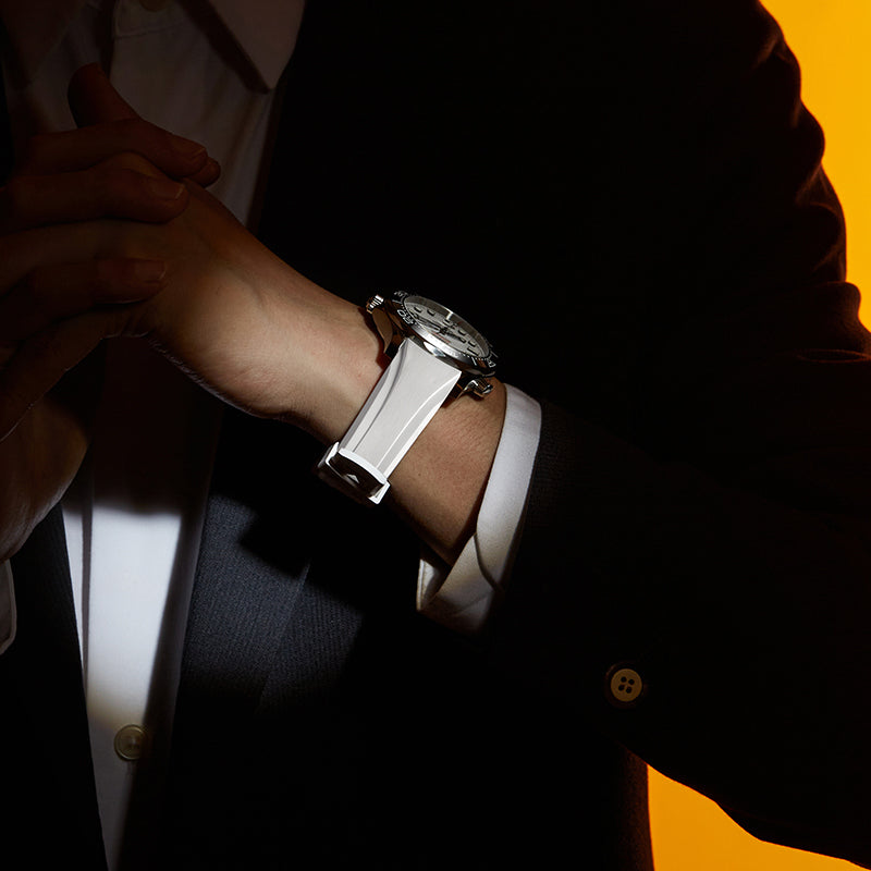 White FKM Rubber Strap for Omega Seamaster 300