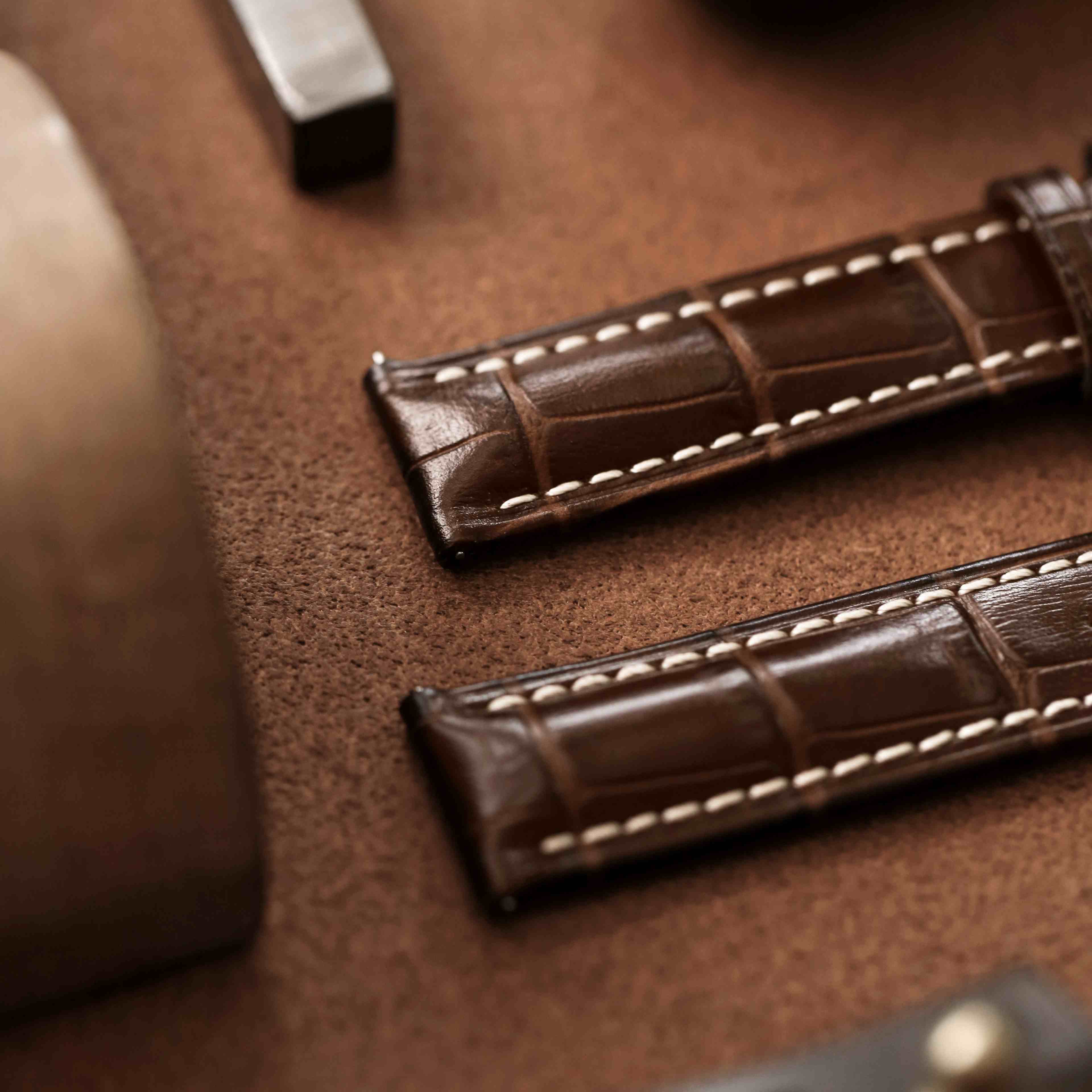 Blue 3A Alligator Grain Genuine Leather Strap