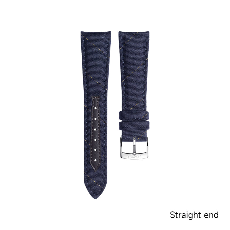 JU Tailored Noble Wool Strap(Classic)—Navy Blue with Gold Thread