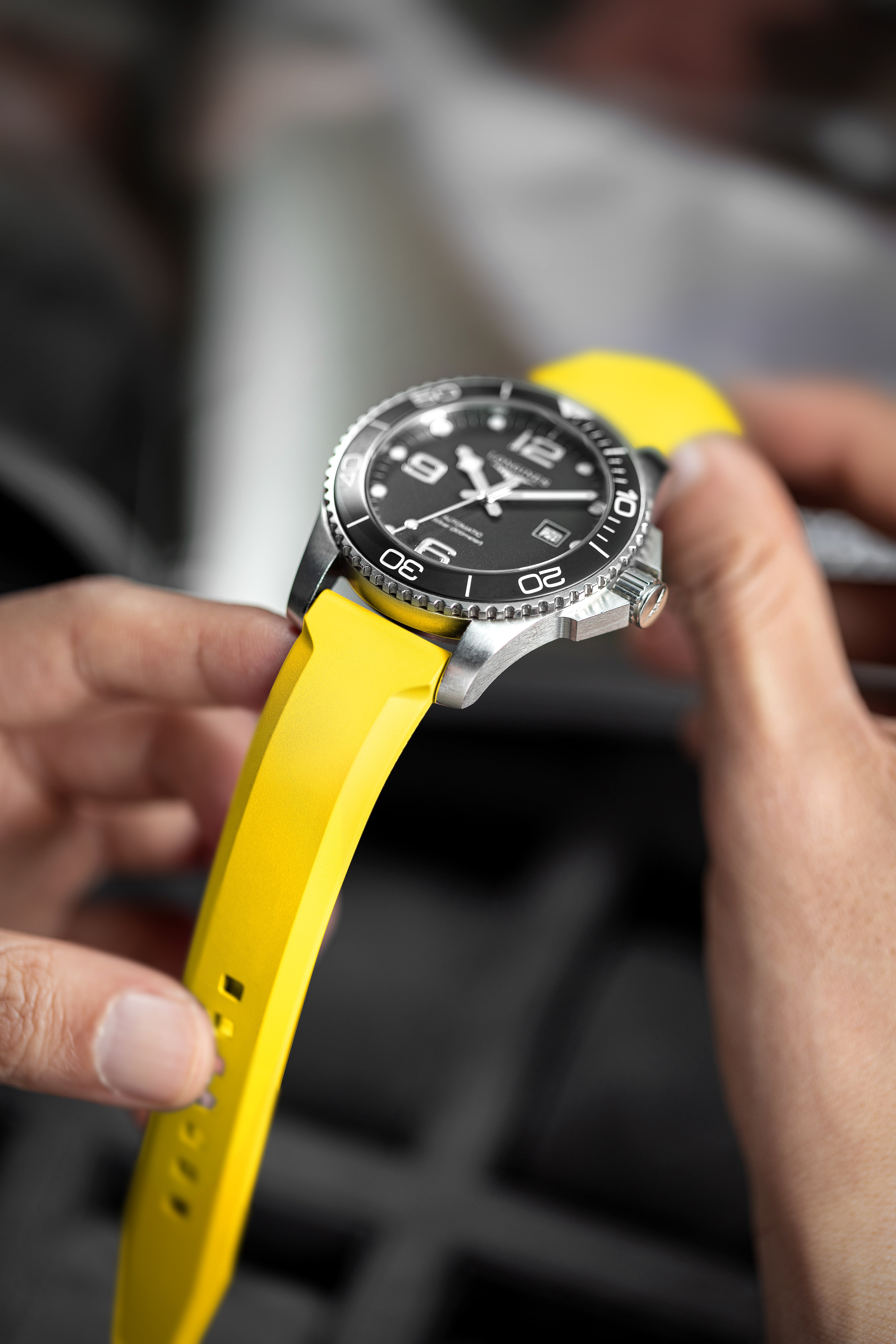 Yellow Zero Feel FKM Rubber Strap