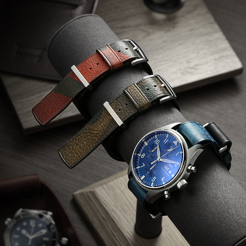 Nato Brown Camouflage Leather Strap