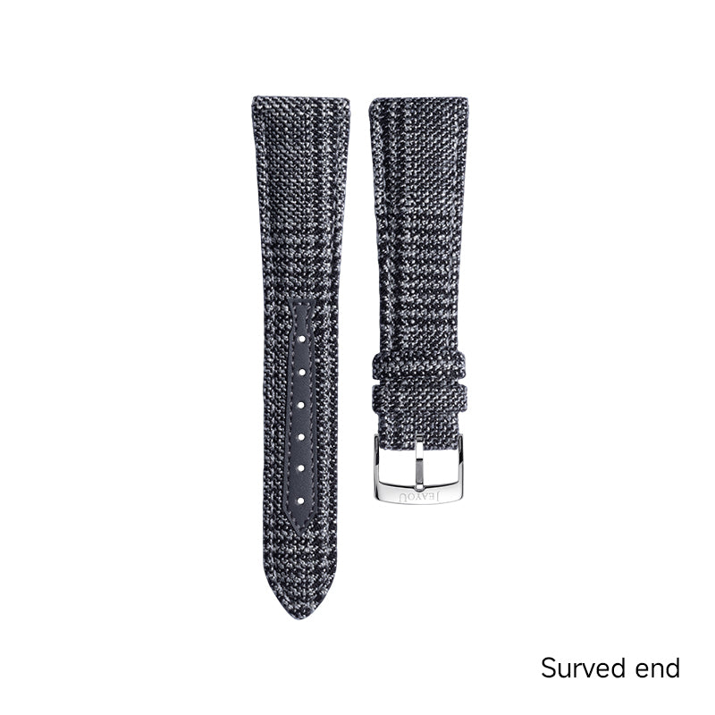 JU Tailored Noble Wool Strap(Classic)—Grey White Plaid