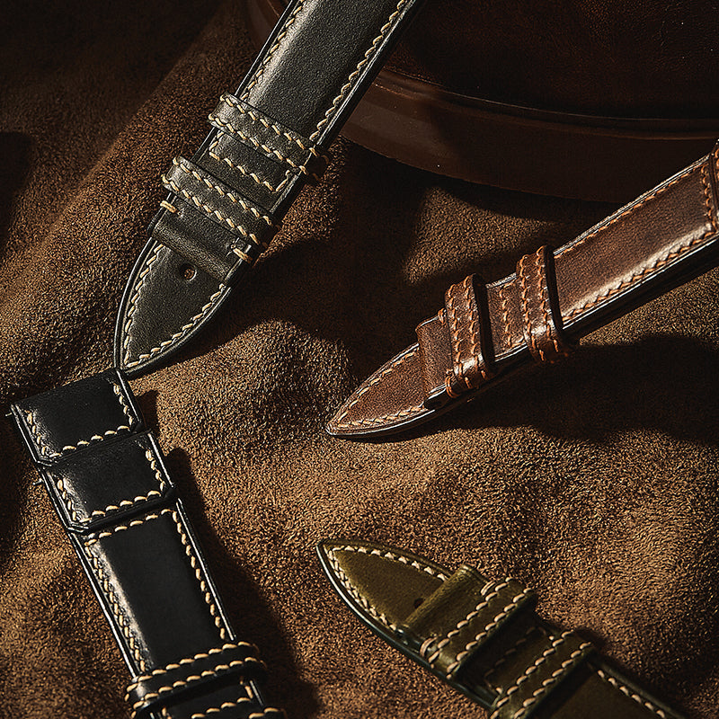 Army Green Harness Crazy Horse Leather Strap