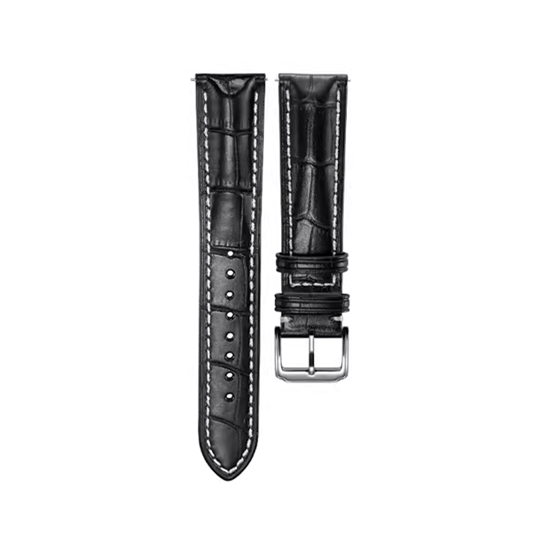 Black 3A Alligator Grain Genuine Leather Strap