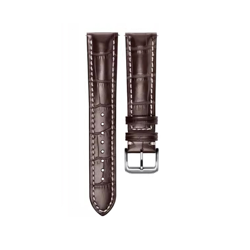 Dark Brown 3A Alligator Grain Genuine Leather Watch Strap