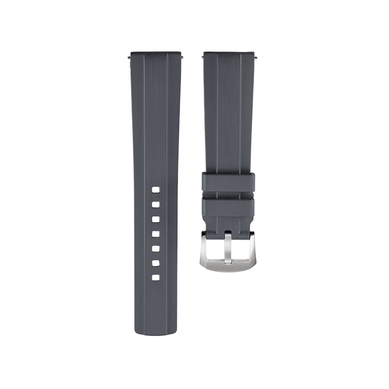 Grey Brushed FKM Rubber Strap