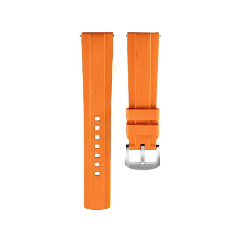 Orange Brushed FKM Rubber Strap