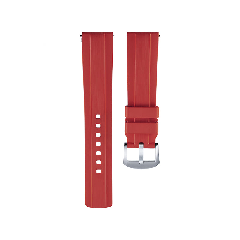 Red Brushed FKM Rubber Strap