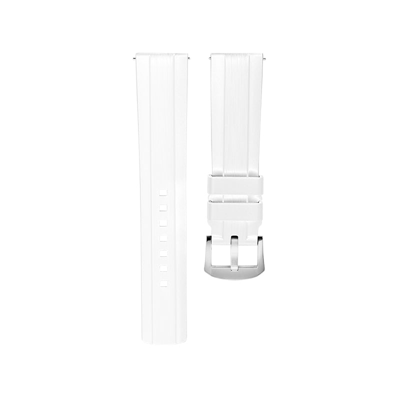 White Brushed FKM Rubber Strap