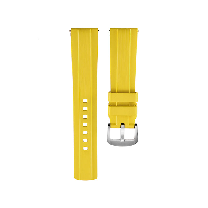 Yellow Brushed FKM Rubber Strap