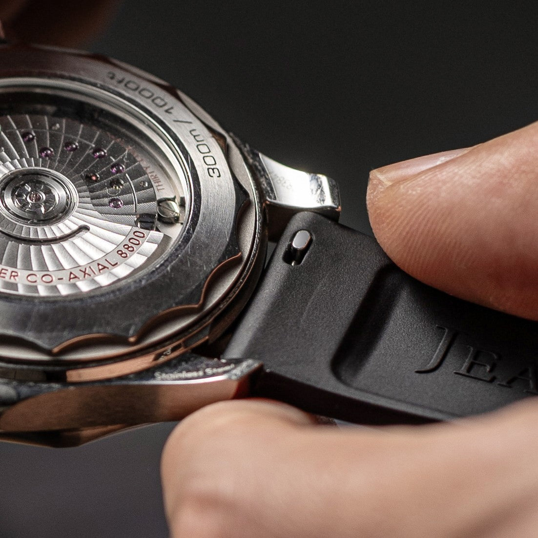 Grey Brushed FKM Rubber Strap