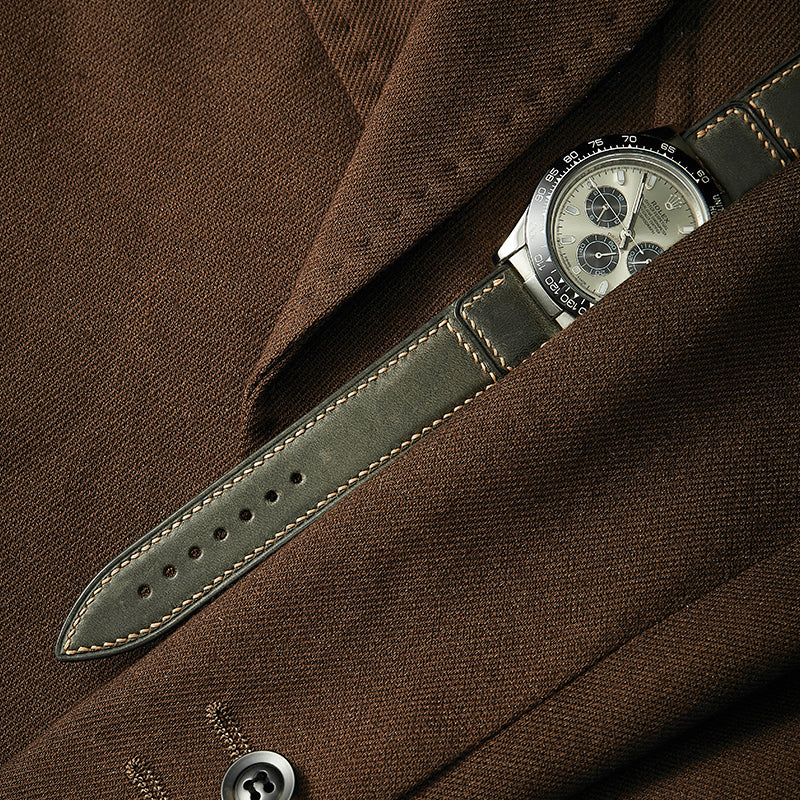 Army Green Harness Crazy Horse Leather Strap