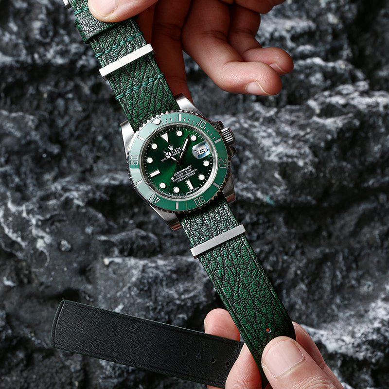 Nato Green PATNAT Goat Leather Strap