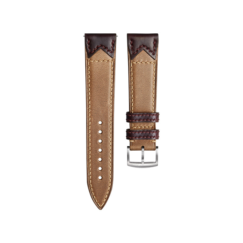 Brown W Bow Tie Crazy Horse Leather Strap