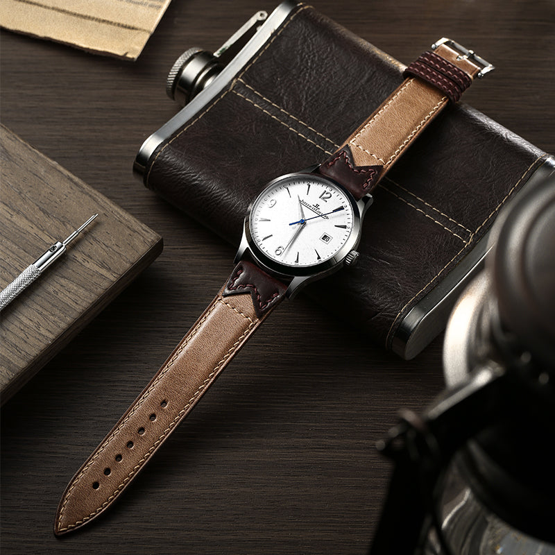 Brown W Bow Tie Crazy Horse Leather Strap