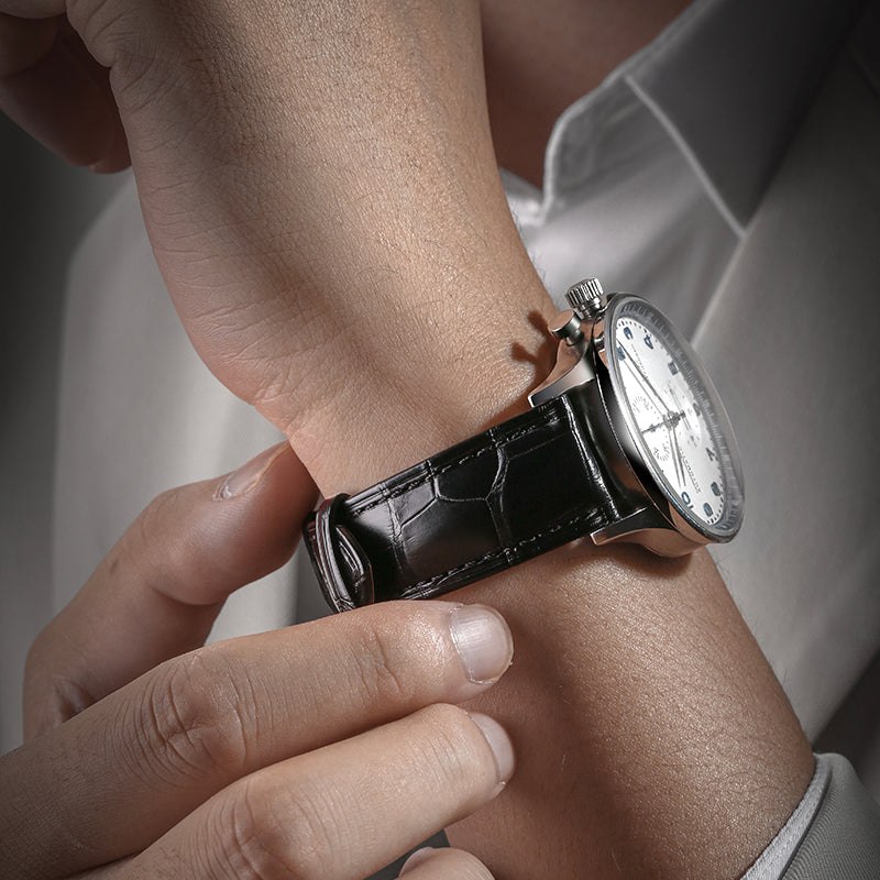 Black Universal American Alligator Strap