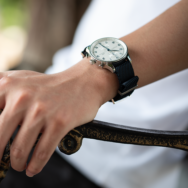 Nylon Black And Blue NATO Strap