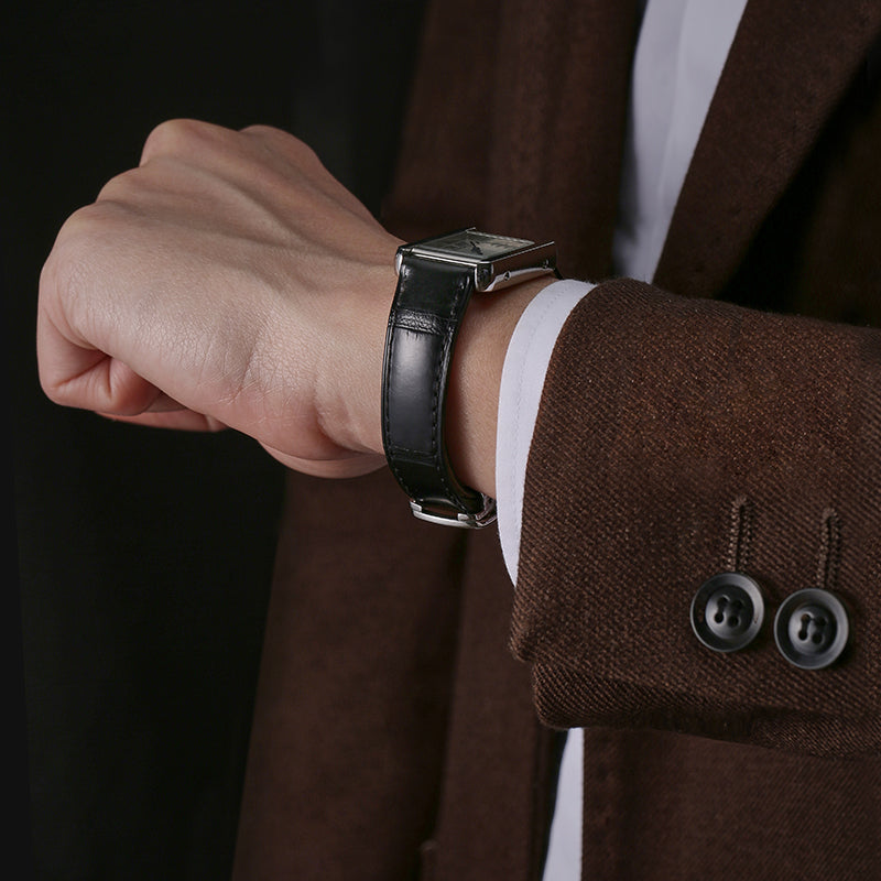 Black Nile Crocodile Strap for Cartier Tank