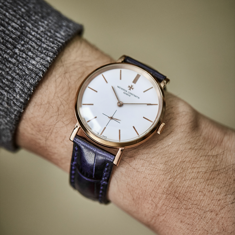 Blue 3A Alligator Grain Genuine Leather Strap