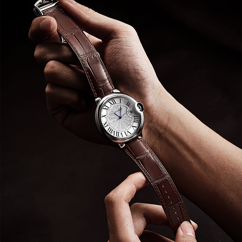 Brown Quick-release Alligator Straps for Ballon Bleu de Cartier