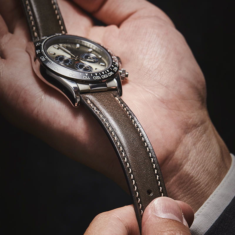 Mocha Brown Gentleman-Tuxedo Vernazza Calf Leather Strap