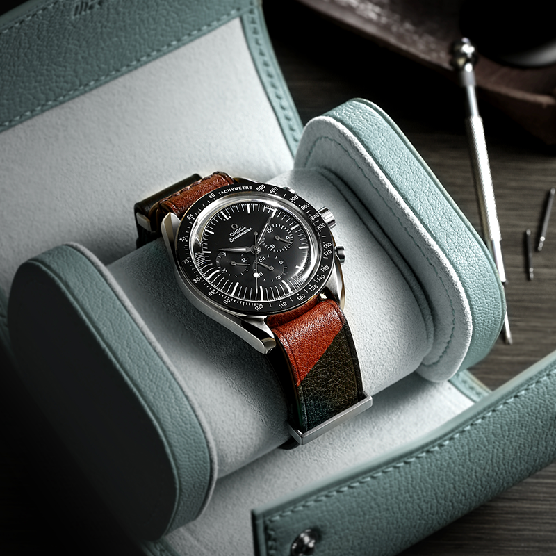 Nato Brown Camouflage Leather Strap