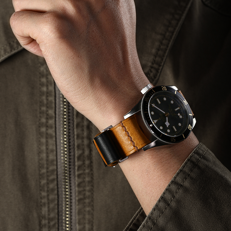 Nato Ginger Waxy Leather Strap