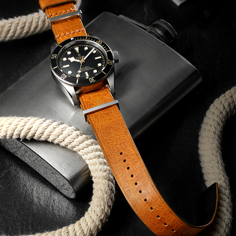 Nato Ginger Waxy Leather Strap