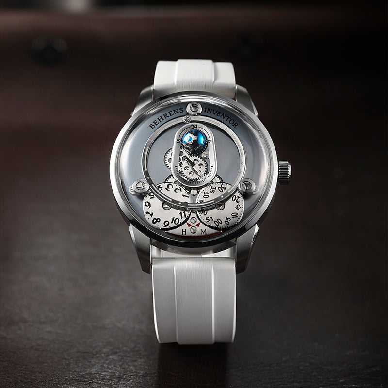 White Brushed FKM Rubber Strap