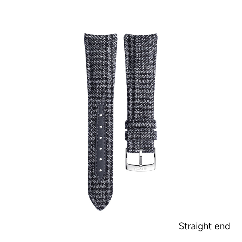 JU Tailored Noble Wool Strap(Classic)—Grey White Plaid