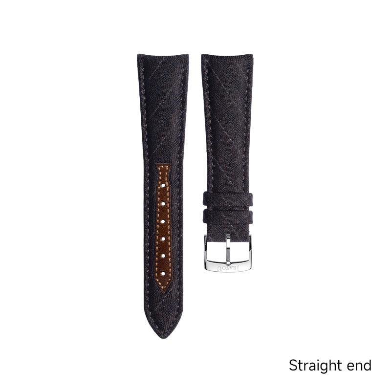 JU Tailored Noble Wool Strap(Classic)—Dark Coffee Twill