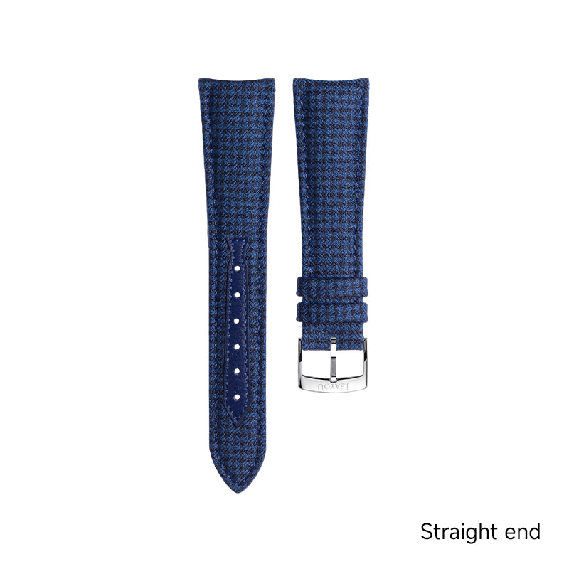 JU Tailored Noble Wool Strap(Classic)—Royal Blue Houndstooth