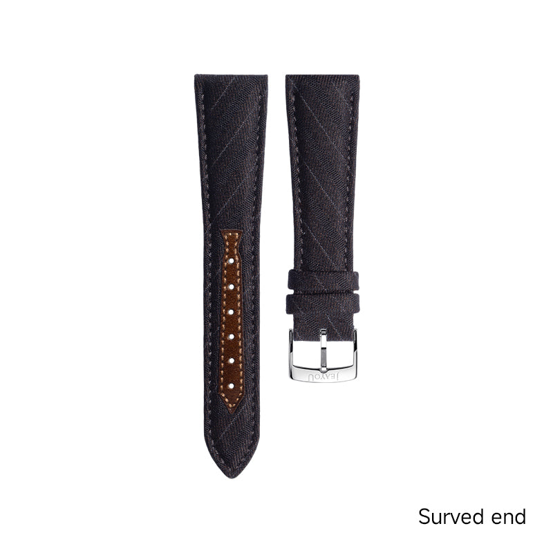 JU Tailored Noble Wool Strap(Classic)—Dark Coffee Twill