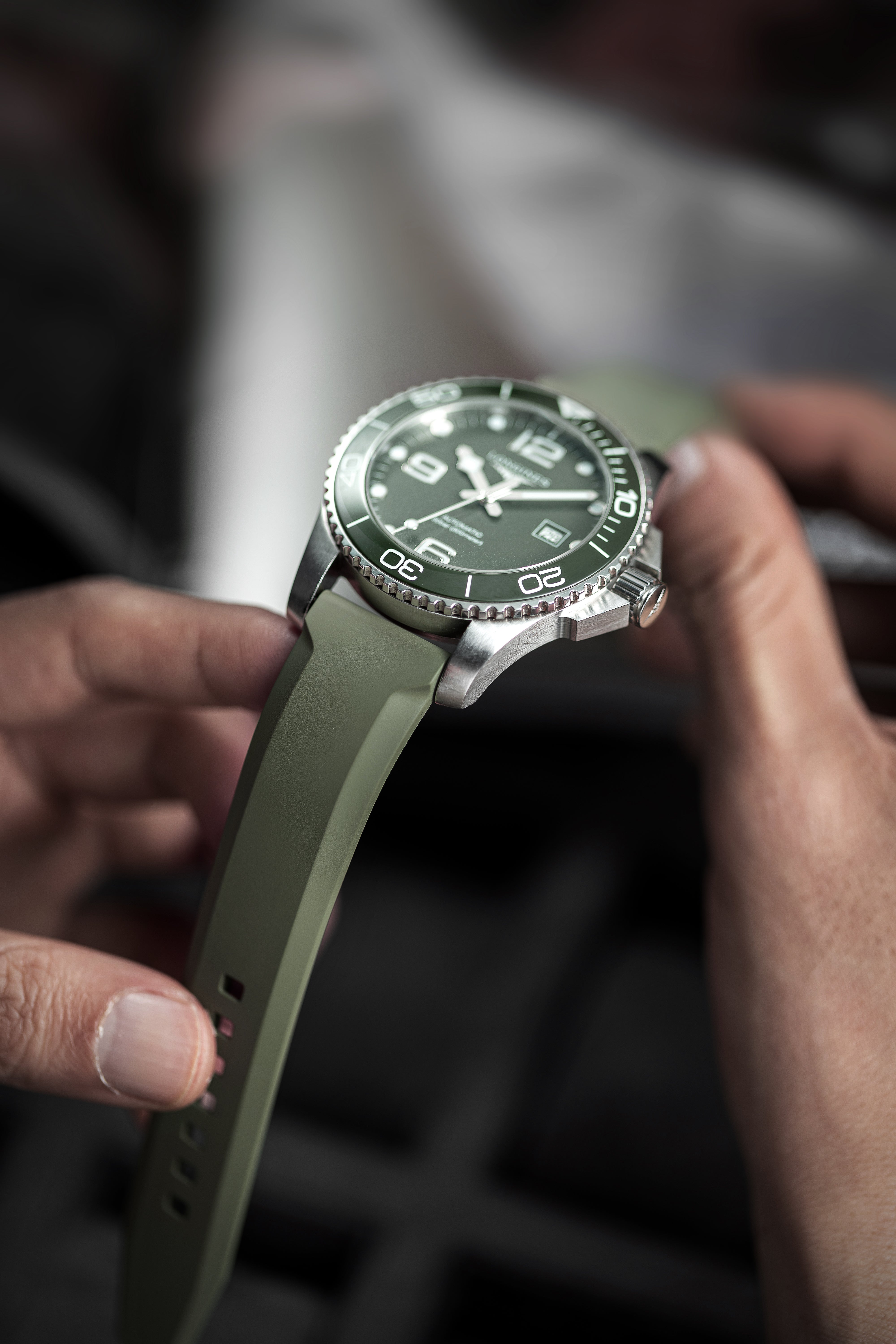 Army Green Zero Feel FKM Rubber Strap