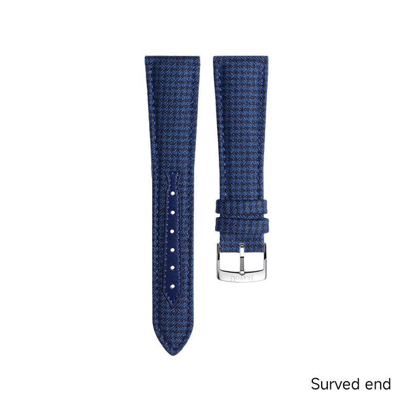 JU Tailored Noble Wool Strap(Classic)—Royal Blue Houndstooth
