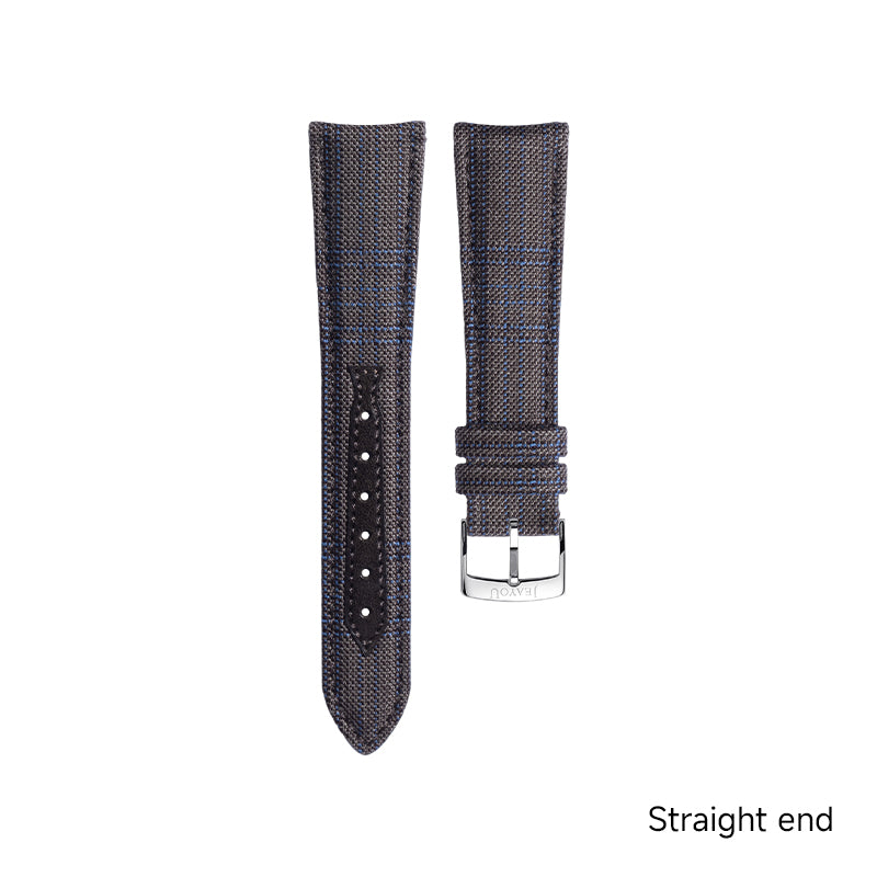 JU Tailored Noble Wool Strap(Classic)—Grey Blue Plaid