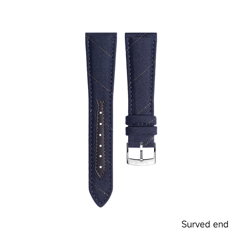 JU Tailored Noble Wool Strap(Classic)—Navy Blue with Gold Thread