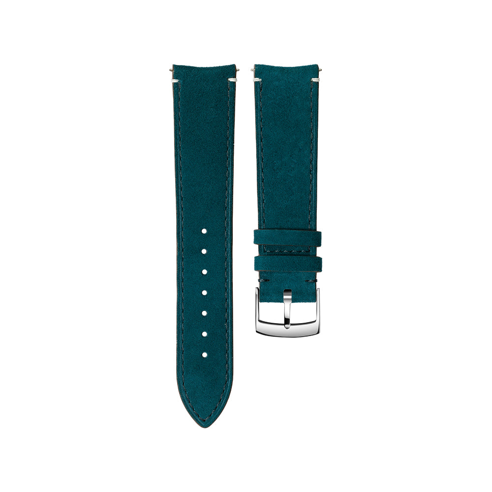 Peacock Blue Suede Goat Leather Strap