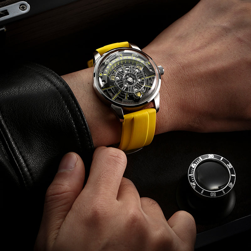 Yellow Overseas FKM Rubber Strap